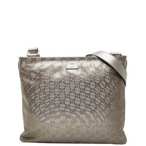 Gucci GG Imprime Crossbody Shoulder Bag Beige Tan Leather